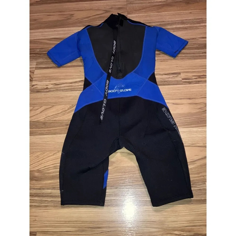 Body Glove Wet Suit Boys Junior Size 14 Crush 2.1mm Shorty Black‎ & Blue